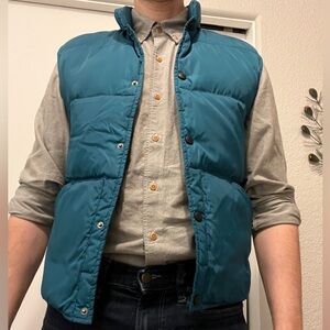 Lands End Unisex Down Vest - Teal